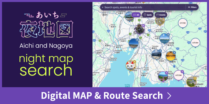 Aichi and Nagoya night map