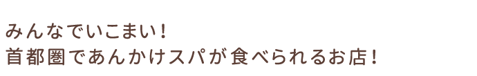 あんかけスパ|みんなでいこまい！首都圏で食べられる味噌煮込みうどんのお店！