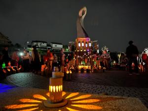 夜桜と竹灯籠宵まつり