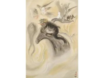 小川芋銭《若葉に蒸さるる木精》1921 年 木村定三コレクション