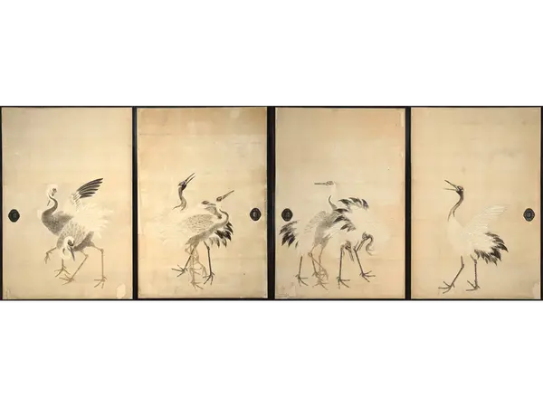 鶴沢探索《群鶴図》江戸時代(18世紀)、園城寺(法明院)蔵【通期展示】