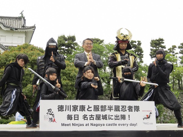 Tokugawa Ieyasu's Hattori Hanzo and The Ninjas team - New 2018 Member Introduction at Nagoya Castle - Lady Ninja "Kocho" first public appearance!