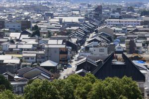 犬山城からの眺め犬山城下町