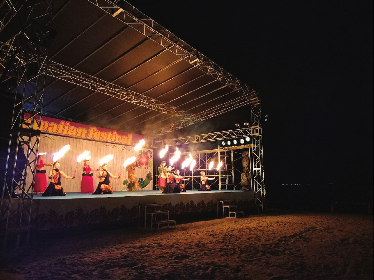 夏威夷节in吉良威基基海滩